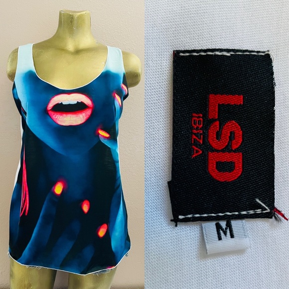 LSD IBIZA New Sexy Black Light Nightclub / Festival TANK TOP Must See! M - Picture 15 of 16